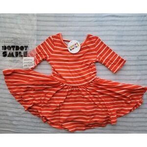 Dot Dot Smile Twirl Dress 12–24M Orange Stripe NWT